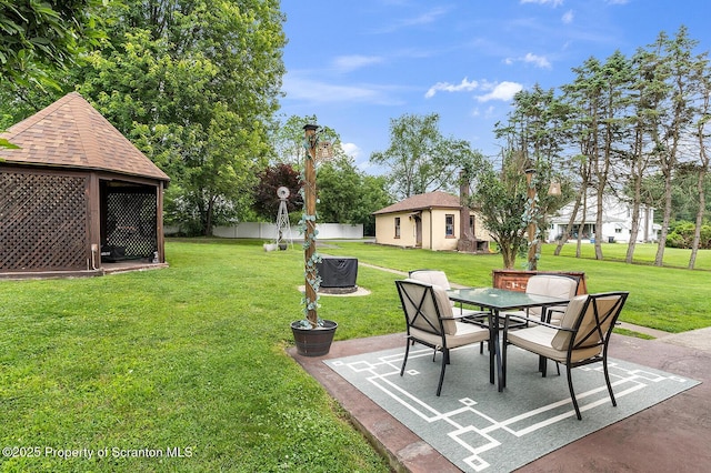 50 Humphrey St Unit 50-51, Old Forge, PA 18518 - view of yard with outdoor dining space, a patio area, and an outdoor structure