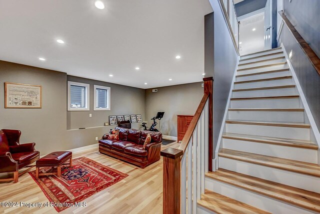 living room with wood-type flooring