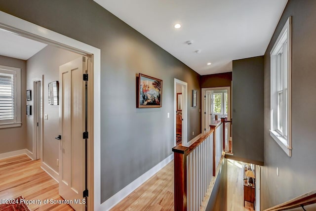 hallway featuring light hardwood / wood-style flooring