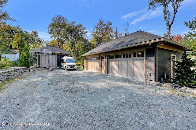 view of garage