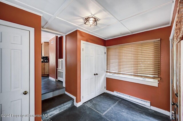 foyer with baseboard heating