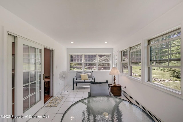 212 Lake Scranton Rd, Scranton, PA 18505 - sunroom featuring plenty of natural light, tile patterned floors, a baseboard heating unit, and recessed lighting