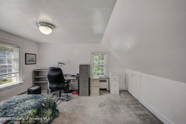212 Lake Scranton Rd, Scranton, PA 18505 - carpeted home office with radiator heating unit and healthy amount of natural light