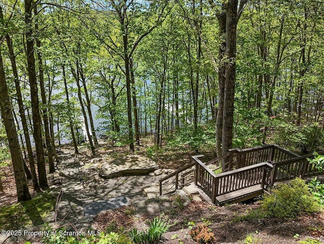 86 Paupack Point Rd, Hawley, PA 18428 - view of yard featuring a wooden deck