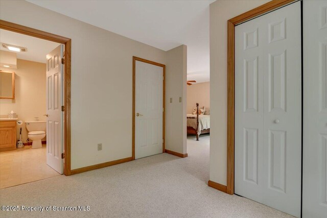 86 Paupack Point Rd, Hawley, PA 18428 - hall featuring baseboards and light colored carpet