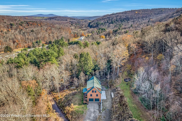 drone / aerial view with a mountain view