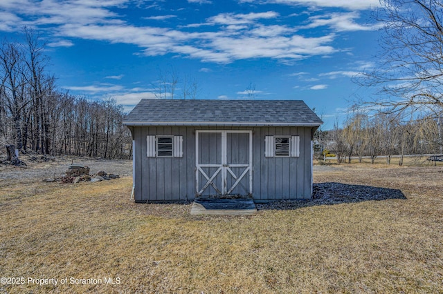 view of shed