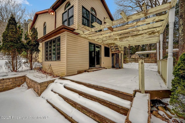 exterior space with a pergola