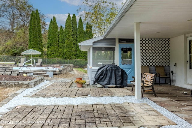 view of patio featuring grilling area