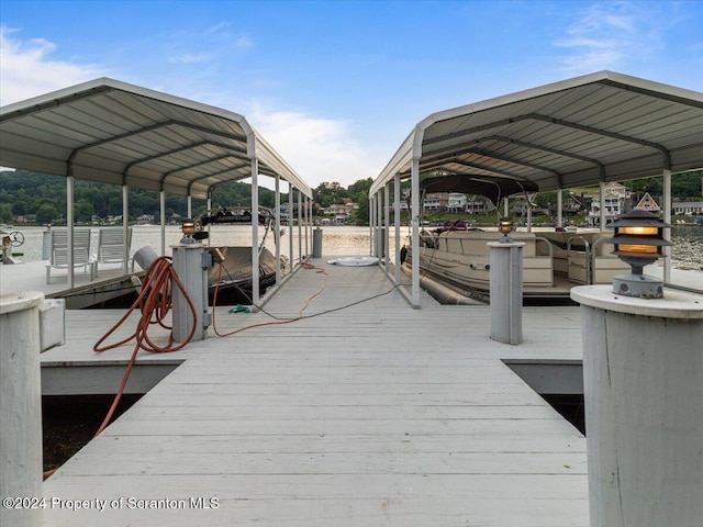 view of dock area