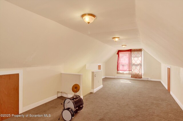 228 Pittston Ave, Scranton, PA 18505 - bonus room with carpet, lofted ceiling, and baseboards