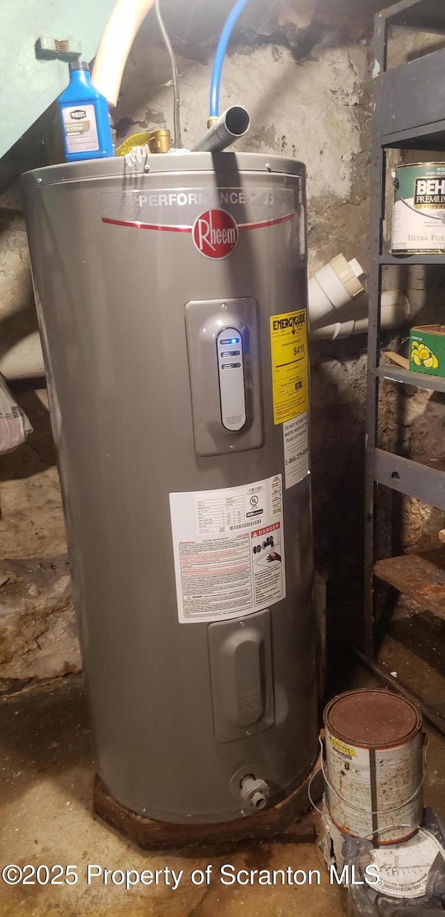 911 Prince St, Taylor, PA 18517 - utility room with electric water heater
