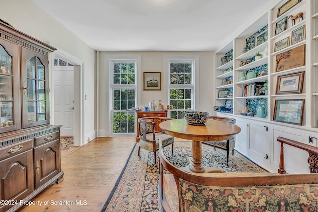 dining area featuring light hardwood / wood-style floors