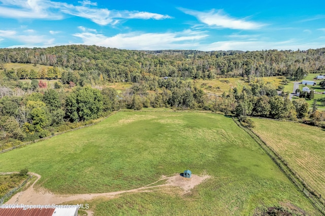 bird's eye view featuring a rural view