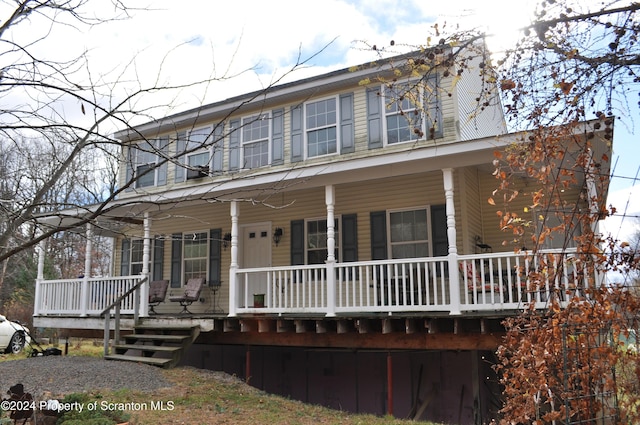 view of front of property with covered porch