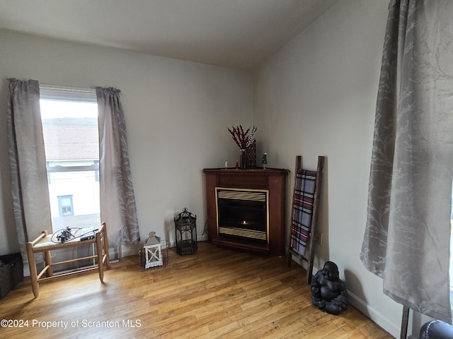 living area featuring light wood-type flooring