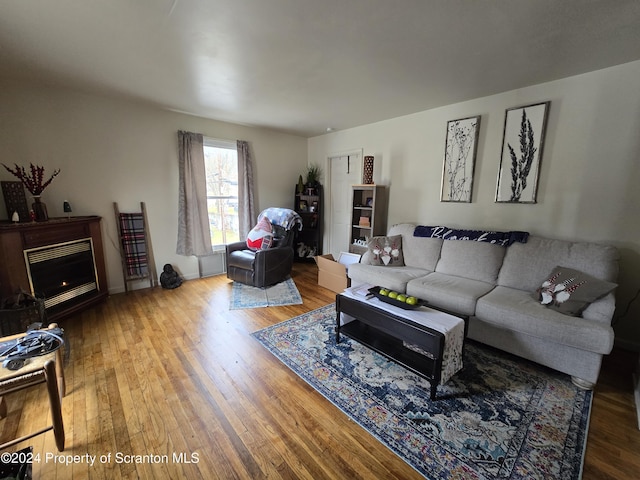 living room featuring hardwood / wood-style floors