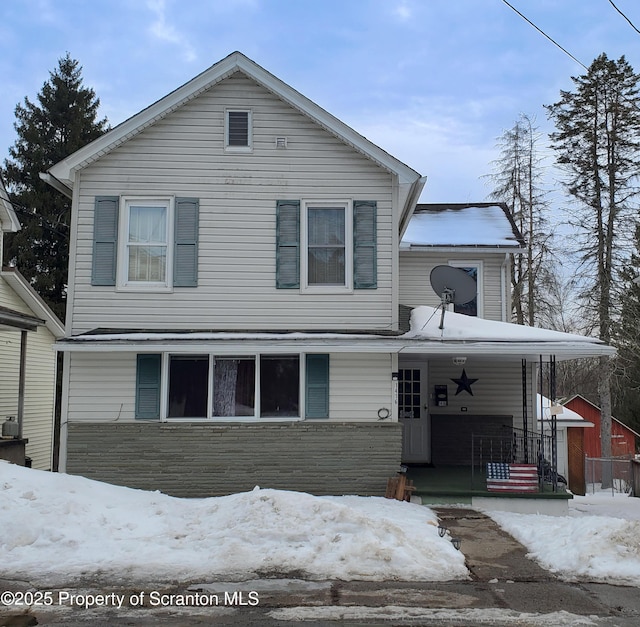 view of front of house featuring covered porch