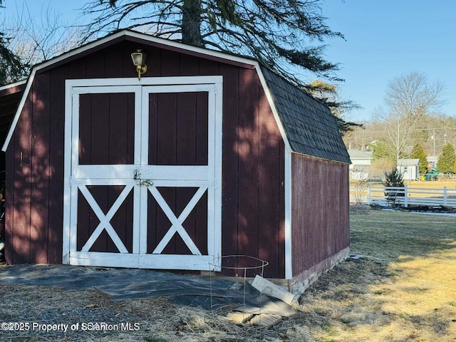 view of shed