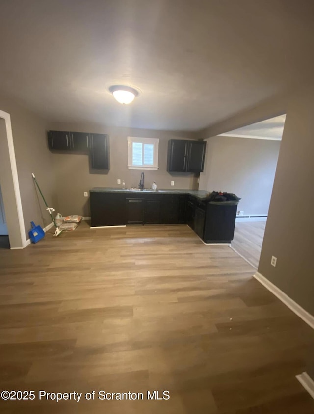 kitchen featuring sink and light hardwood / wood-style floors