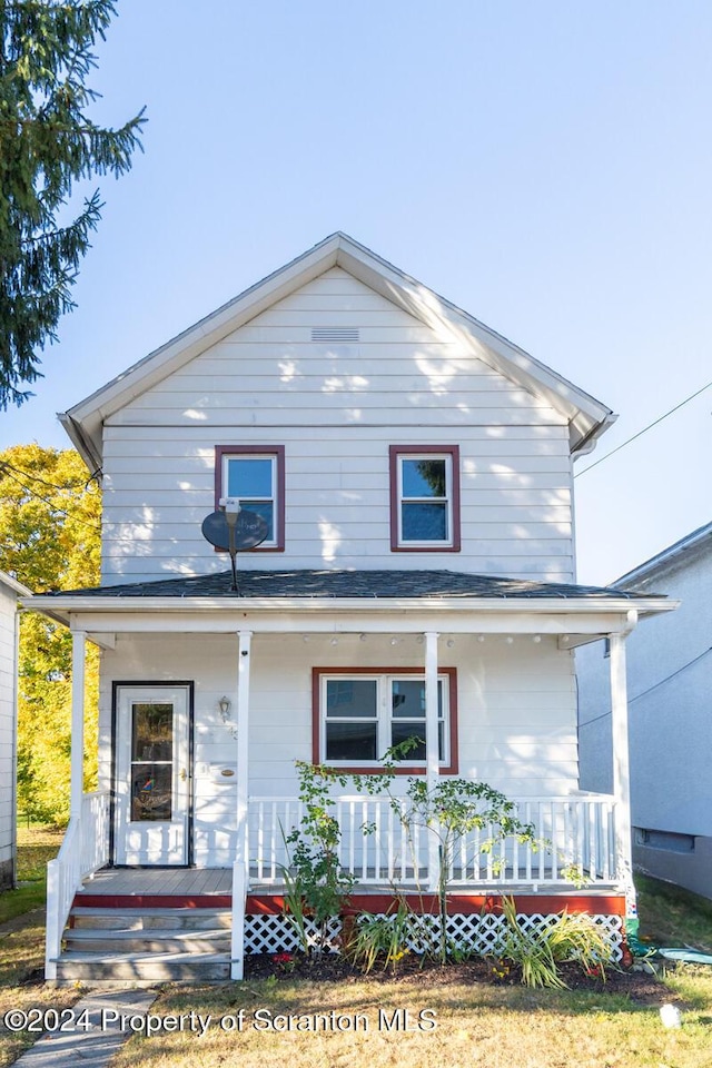 view of front of home featuring a porch