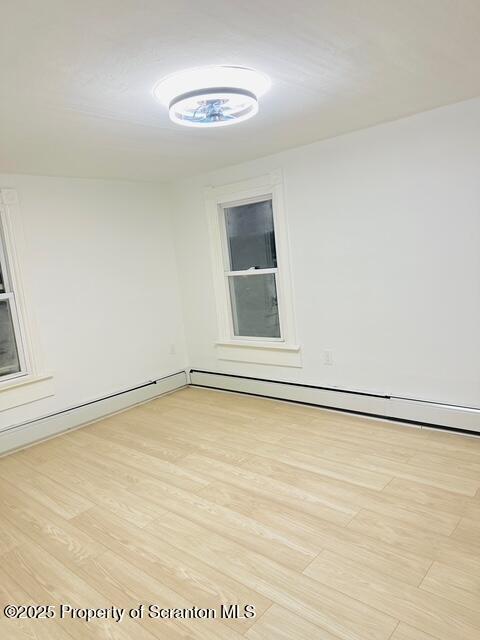 empty room featuring light wood-type flooring