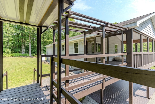 977 Laurel Ln, Kingsley, PA 18826 - wooden deck with a lawn