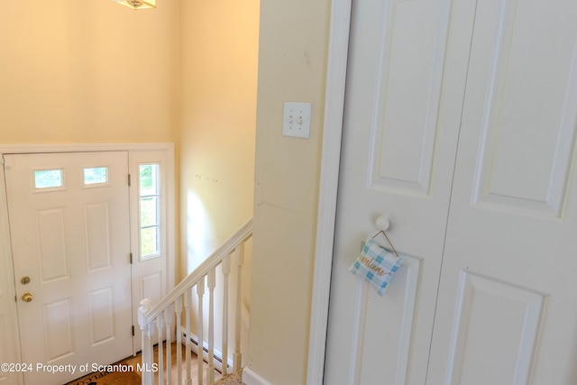 foyer with baseboard heating