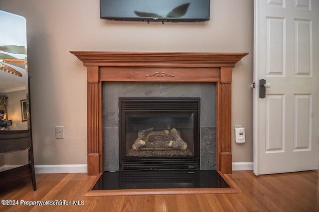 details featuring wood-type flooring