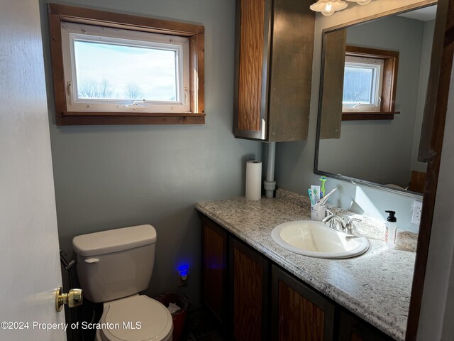 half bath with toilet and vanity