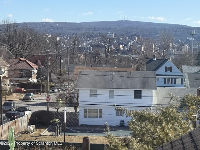 aerial view featuring a mountain view