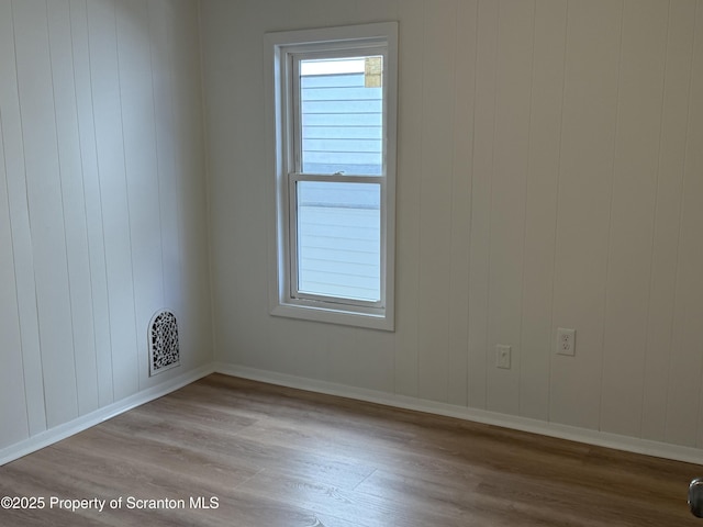 empty room featuring light wood-type flooring