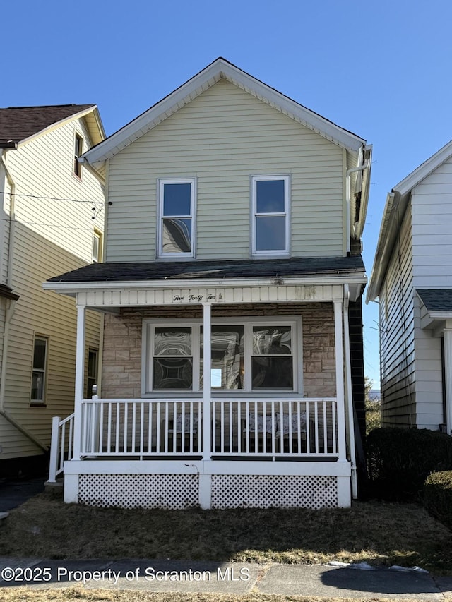 view of front of property with covered porch