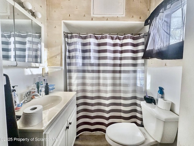 bathroom with vanity and toilet