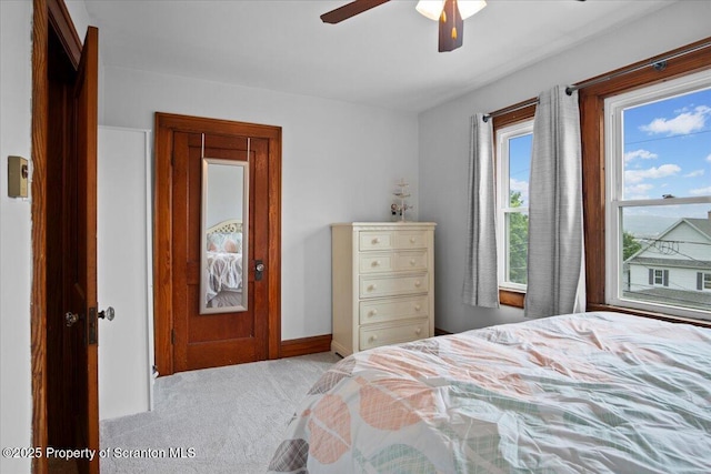 820 Cherry St, Scranton, PA 18505 - bedroom featuring light colored carpet and ceiling fan