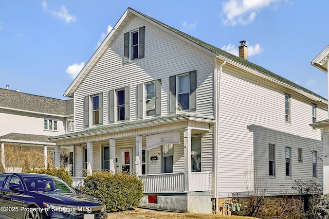 534-536 N Garfield Ave, Scranton, PA 18504 - view of front of property with a chimney and covered porch