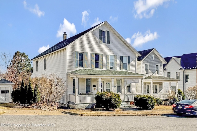 534-536 N Garfield Ave, Scranton, PA 18504 - view of front of house with covered porch and a chimney