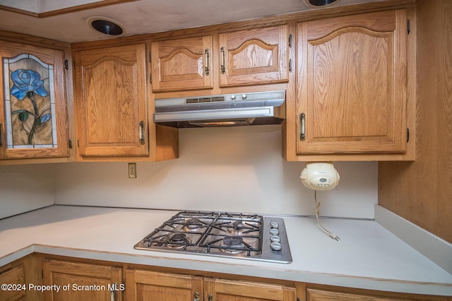 kitchen featuring stainless steel gas stovetop