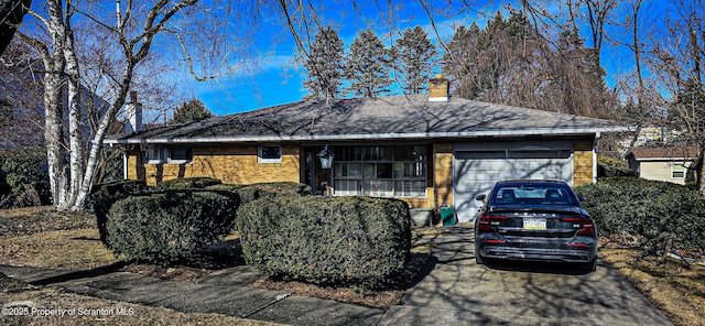 exterior space featuring a garage