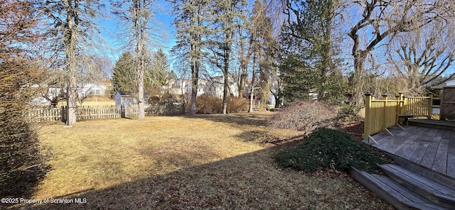 view of yard with a deck