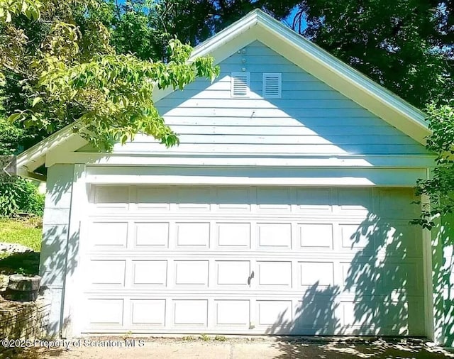 view of garage