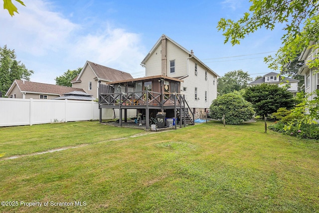 934 W Market St, Scranton, PA 18508 - back of property with a sunroom and stairway