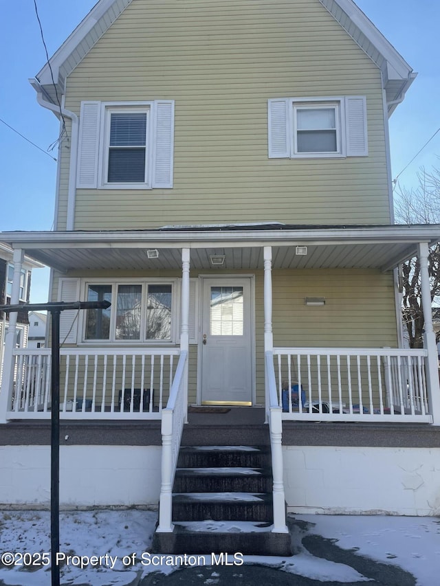 view of front of property with covered porch