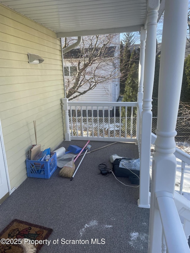 view of patio featuring covered porch