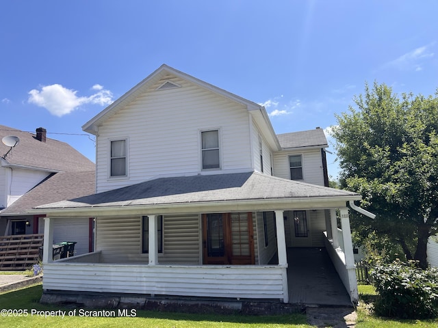 826 N Main St, Forest City, PA 18421 - view of front of property featuring covered porch and roof with shingles
