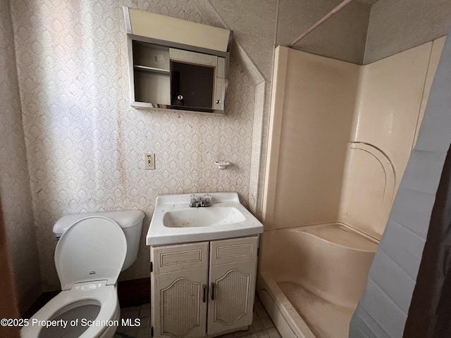 826 N Main St, Forest City, PA 18421 - full bathroom featuring vanity, a shower, and wallpapered walls