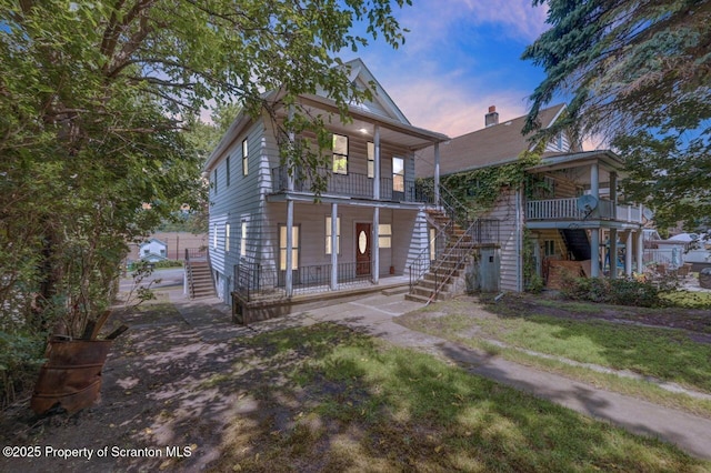 1725 Cedar Ave, Scranton, PA 18505 - view of front of home featuring covered porch and stairway