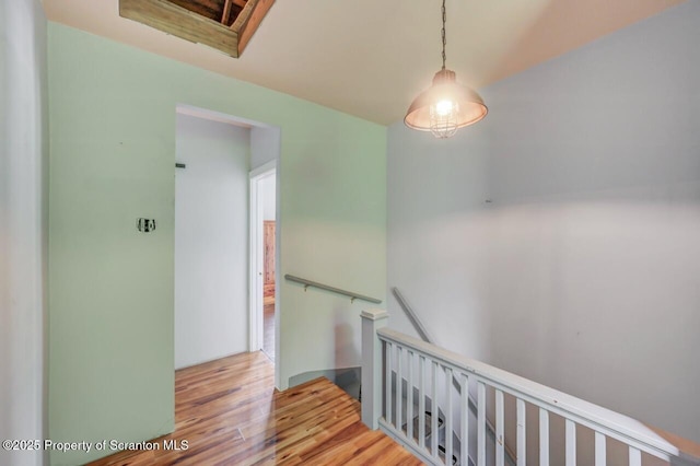 1725 Cedar Ave, Scranton, PA 18505 - hallway featuring an upstairs landing and wood finished floors