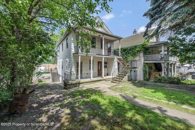1725 Cedar Ave, Scranton, PA 18505 - view of front of property featuring covered porch and stairway