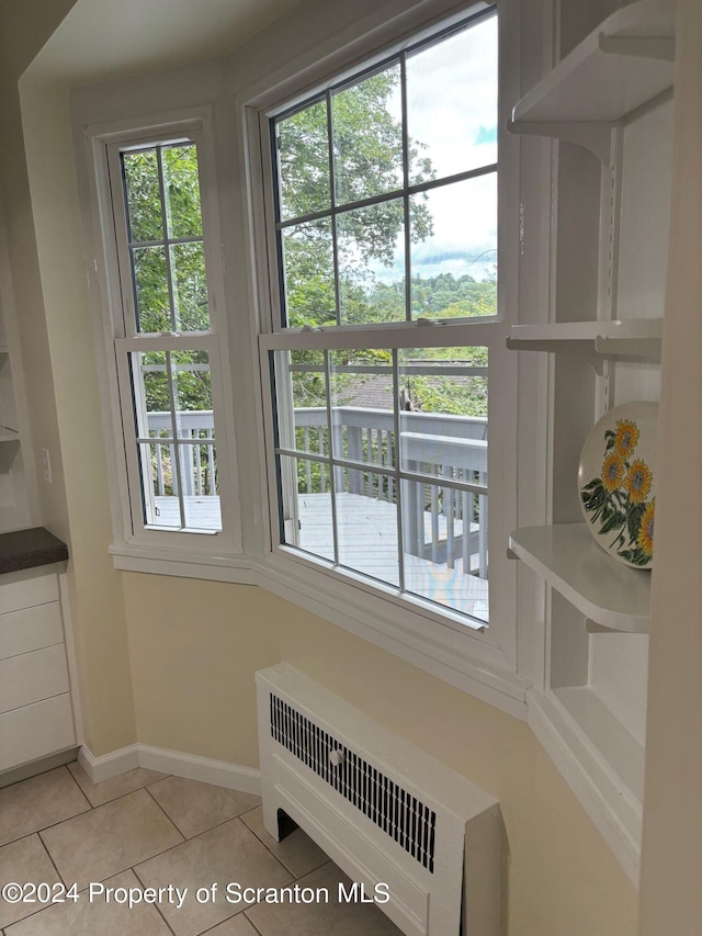 interior details featuring baseboards and radiator heating unit